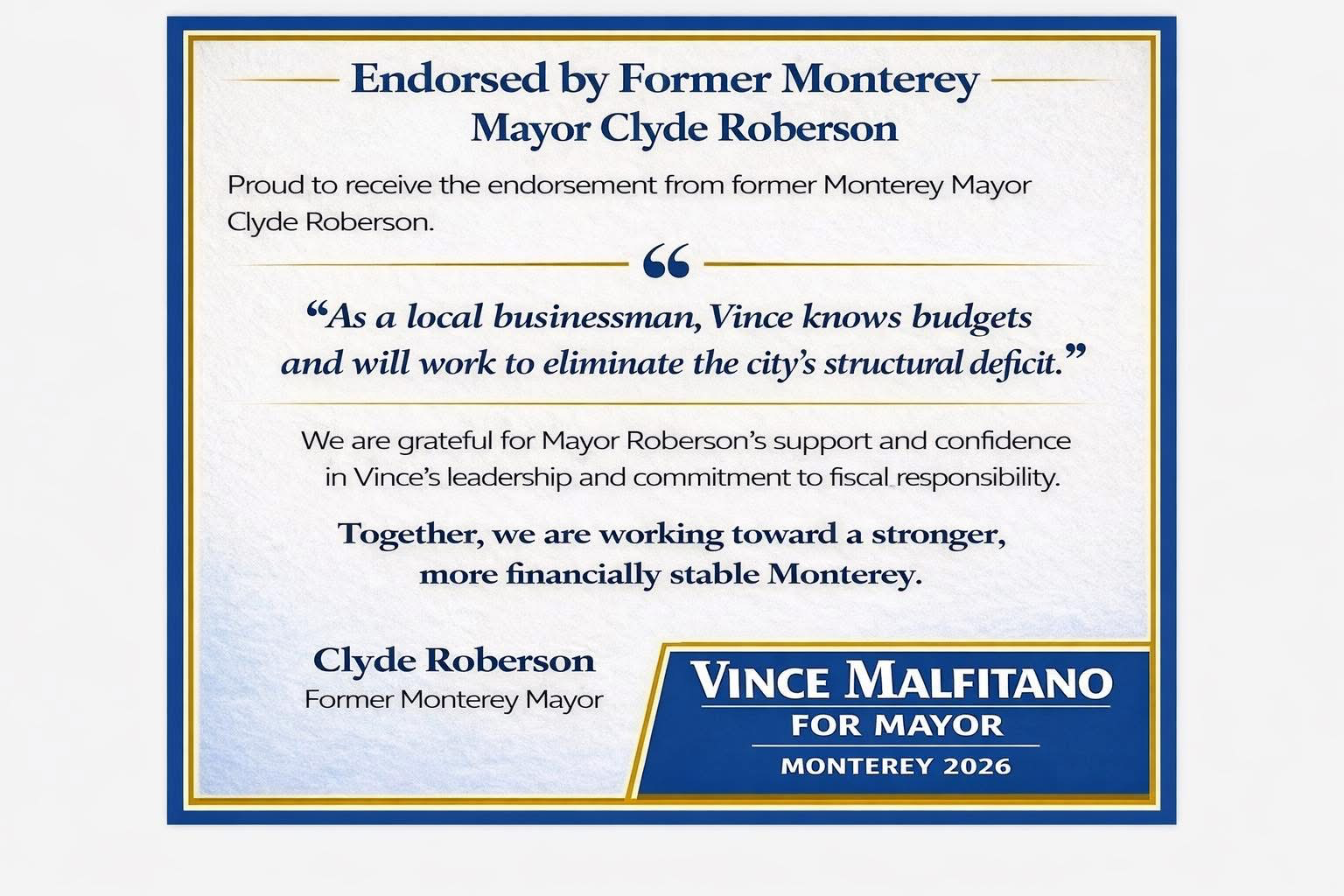 Clyde Roberson for Vince